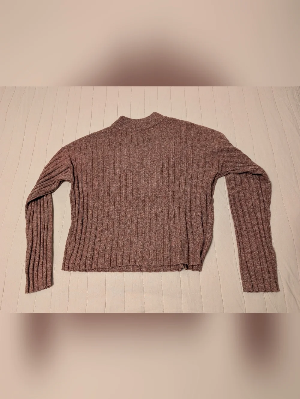 NWOT Madewell Ribbed Mock Neck Crop Sweater Small Wool Blend Pullover